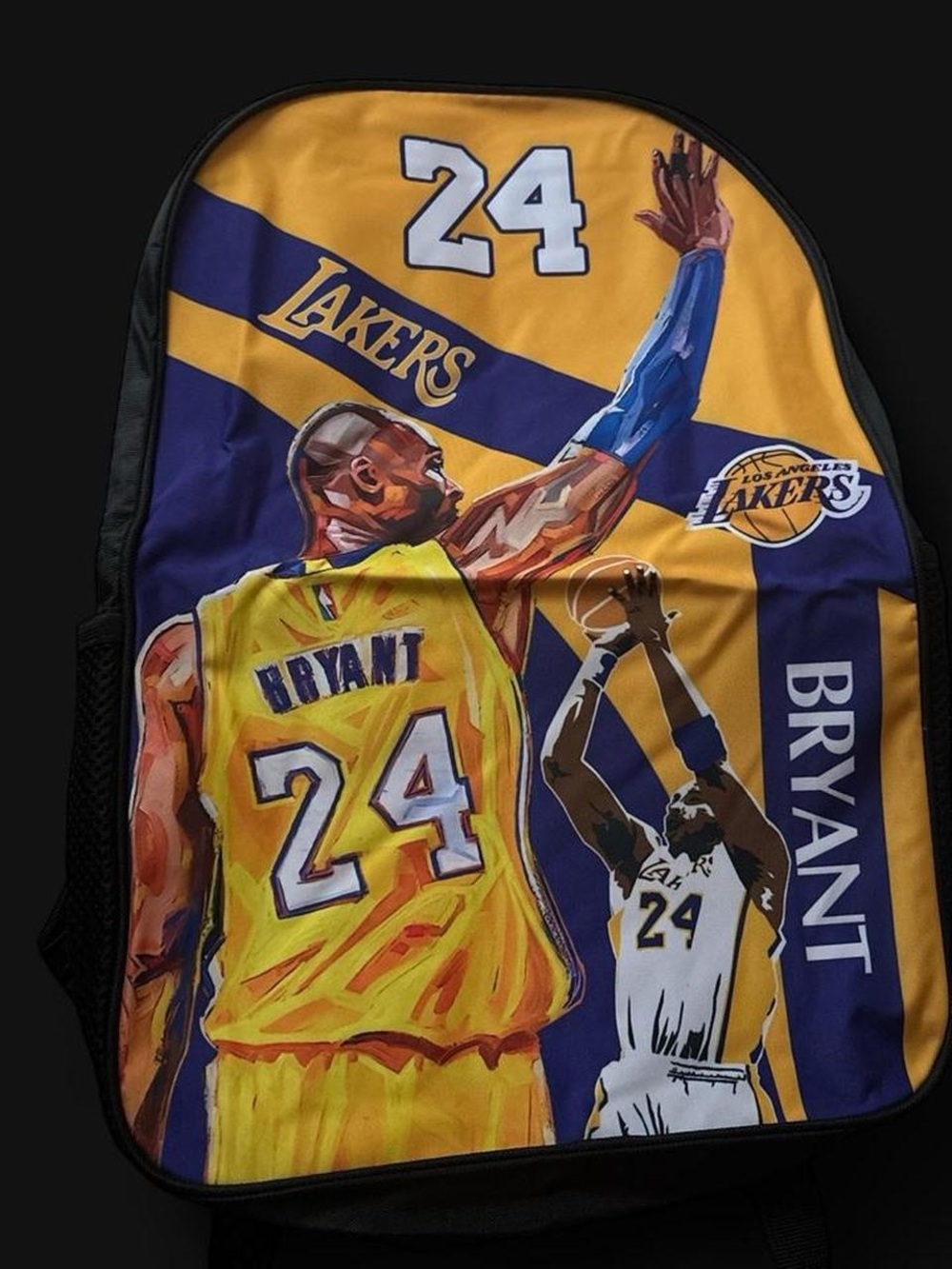Los Angeles Lakers Kobe Bryant #24 Yellow & Purple Backpack